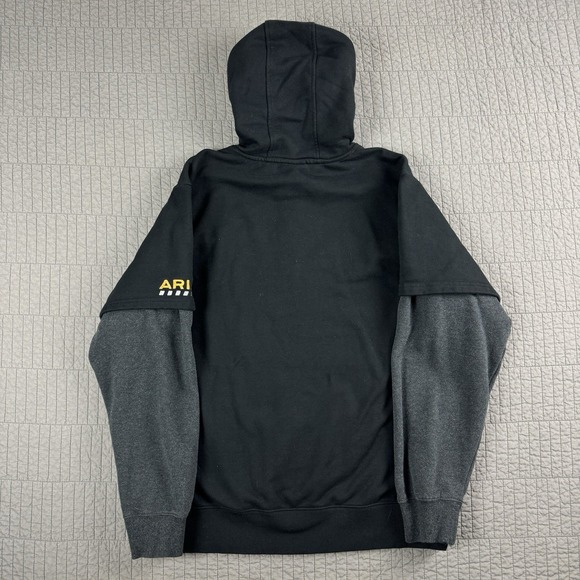 Ariat Sweatshirt Men's Medium Rebar Workman Dually Hoodie Black Gray - Picture 5 of 13